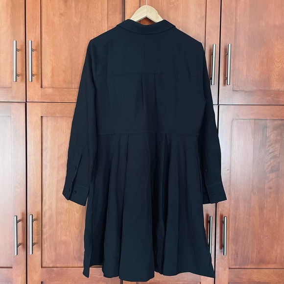 Pomander Place Black Annalise Dress Mini Long Sleeve Pleated Size XL NEW - Picture 7 of 11